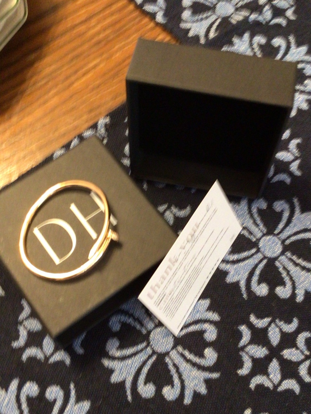 Rose Gold Logo Circle Bangle Bracelet
